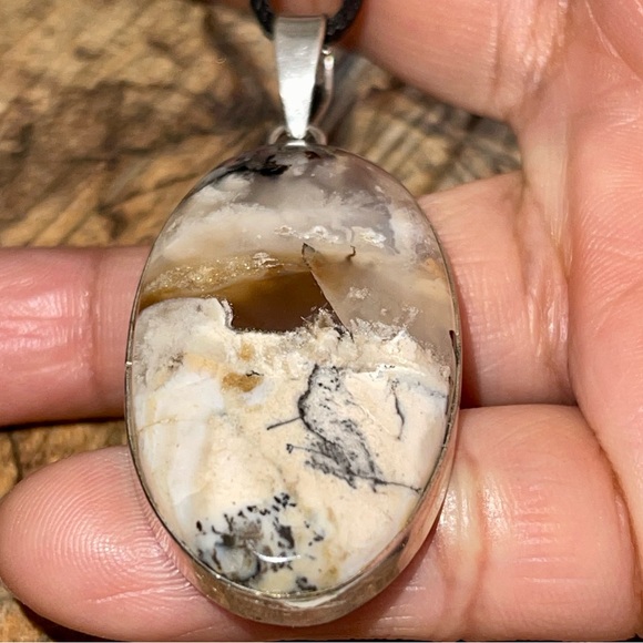 Honey Dendritic Opal Pendant - Picture 6 of 14